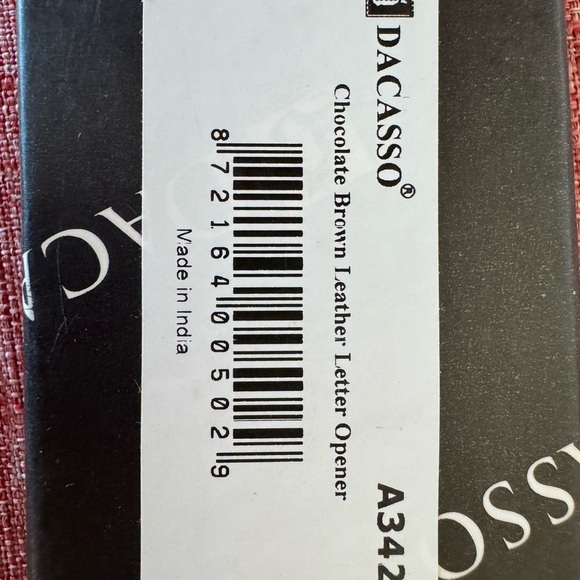 NWT. Dacasso Chocolate Brown Leather Letter Opener with Gold Blade - Picture 4 of 8